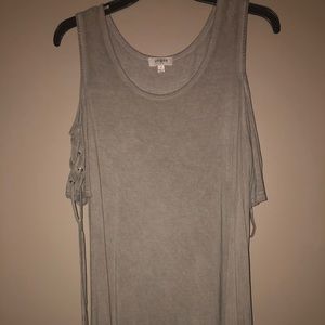 Boutique Long Tank with Cut-Out Shoulders